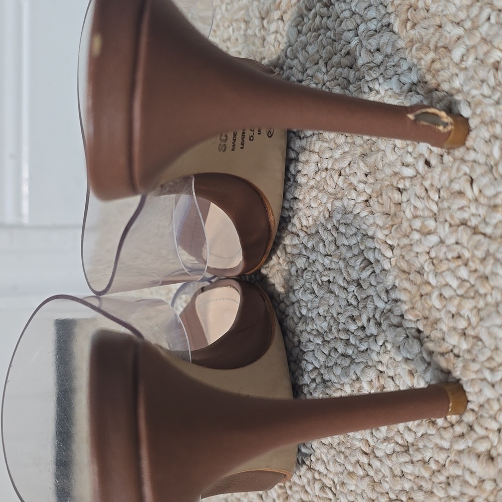 Schutz Ariella Stiletto Sandals Color Wood Size 5.5 - Picture 3 of 6